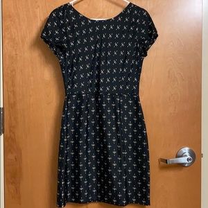 J Crew Black Patterned Dress
